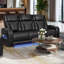 Canapé inclinable électrique en cuir noir Jazmina-419192943