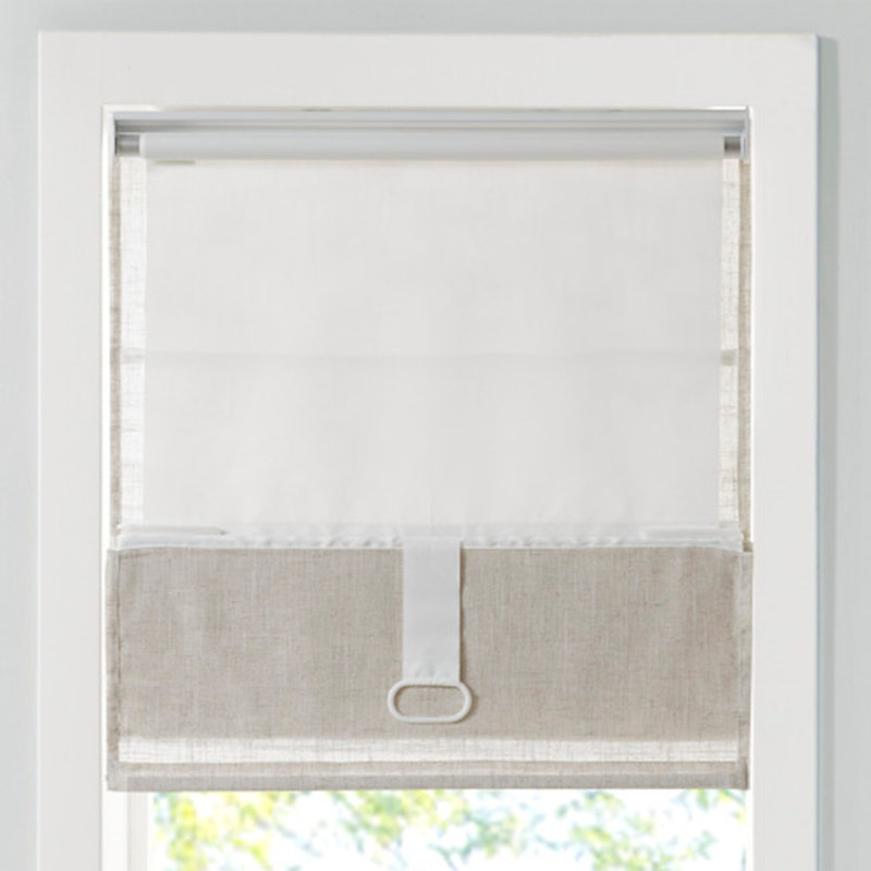 Store romain naturel sans fil filtrant la lumière 29 x 64 po, naturel