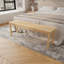 Banc de rangement pour chaussures en bois massif, 52 po