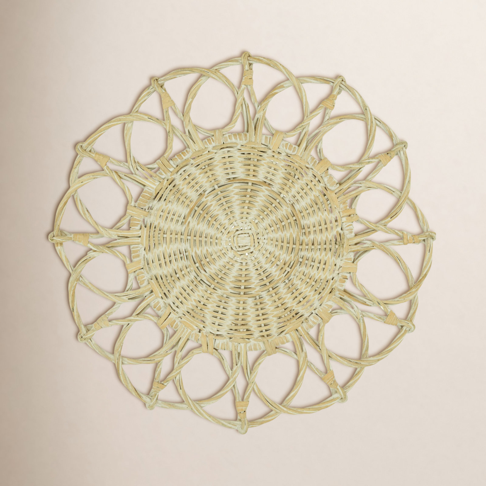 Nicola Rattan No Pattern Round Placemat, White