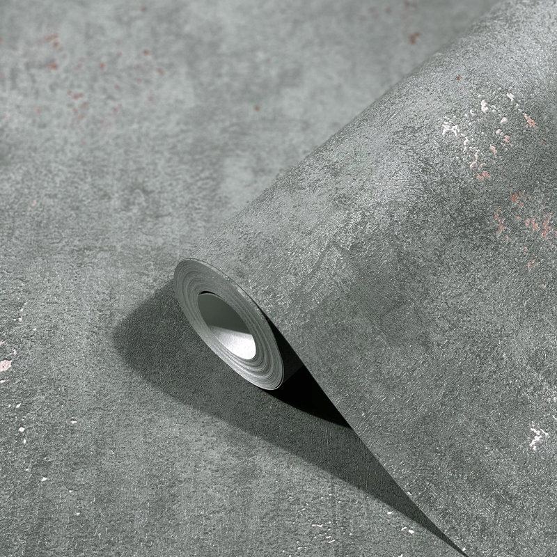 Textures Collection Industrial Plain Metallic Elements Wallpaper Roll, Dark Gray