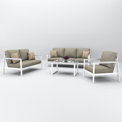 Ronquillo 4 Person Seating Group With Sunbrella Cushions