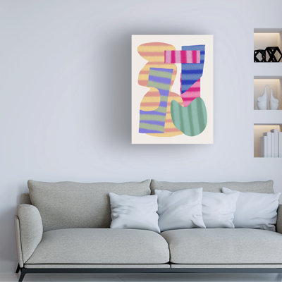 Bolog Little Dean  Abstract Stripe Minimal Collage 23 Canvas Art