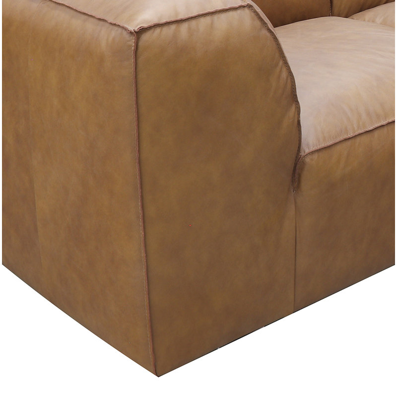Foley 3 - Genuine Leather Modular Sectional, Tan Top Grain Leather