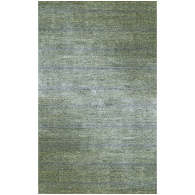 Hand Knotted Area Rug in Green/Blue