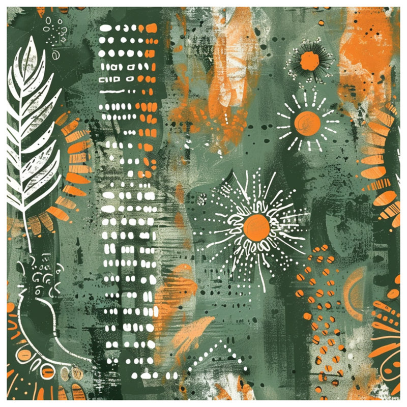 Abstract Botanical Elements Duvet Covers, King