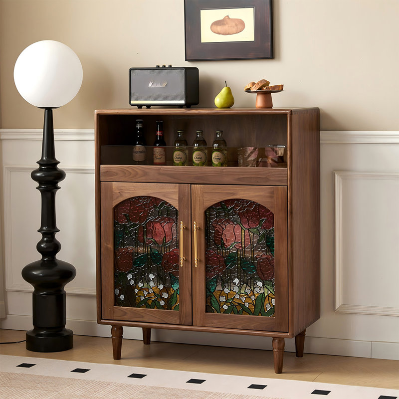 Buffet 31,5 po en noyer rétro brun, H 41,34 po x l 31,5 po x P 15,75 po