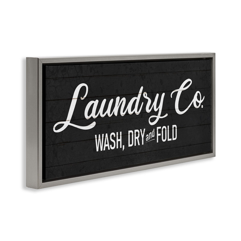 Enseigne Rustic Laundry, Cadre flottant gris lustré, H 11 po x l 25 po
