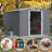 8 X 12 Ft Metal Outdoor Storage Building - & Store Patio Furniture, Bikes Sliding Doors Backyard Grey Shed Steel Material With Resistance Sloped Roof To Water Accumulation Backyard, Lawn-121633469