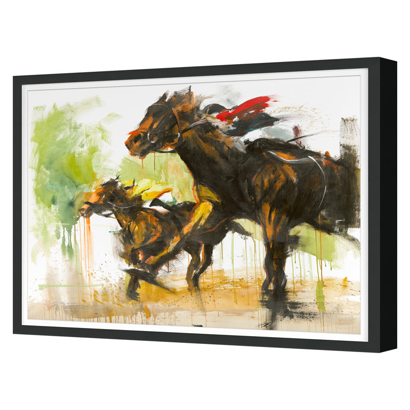 Fall 2022 " Off To The Races " by Ngo, PC, Black Single Picture Framed, 26'' H x 35'' W