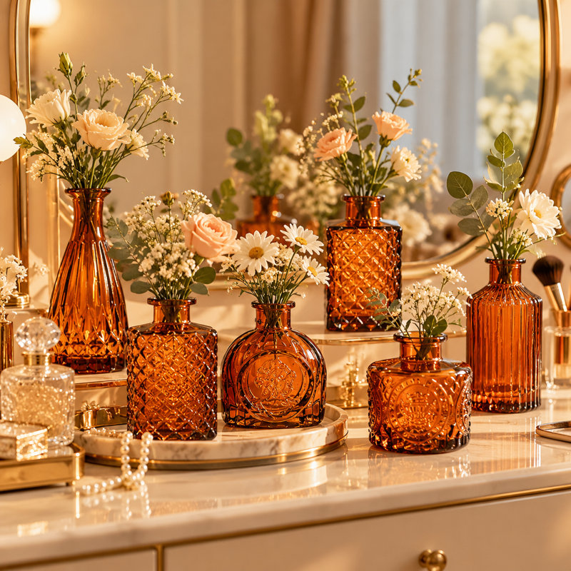 Ensemble de 12 vases en verre