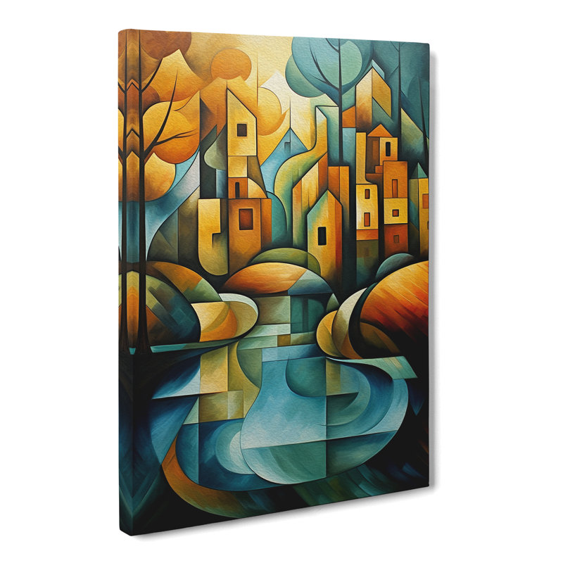River Cubism - No Frame Print, 60cm H x 40cm W x 3cm D