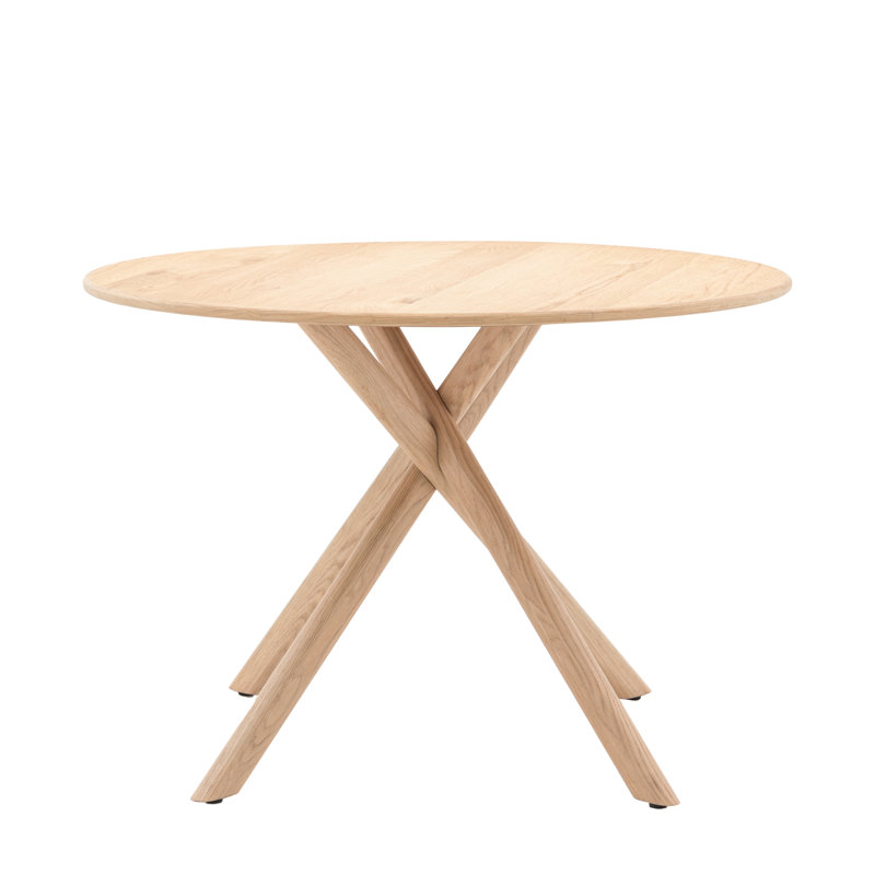 Round Solid Wood Base Dining Table