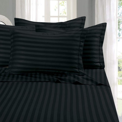  Ensemble de draps rayés en microfibre percale