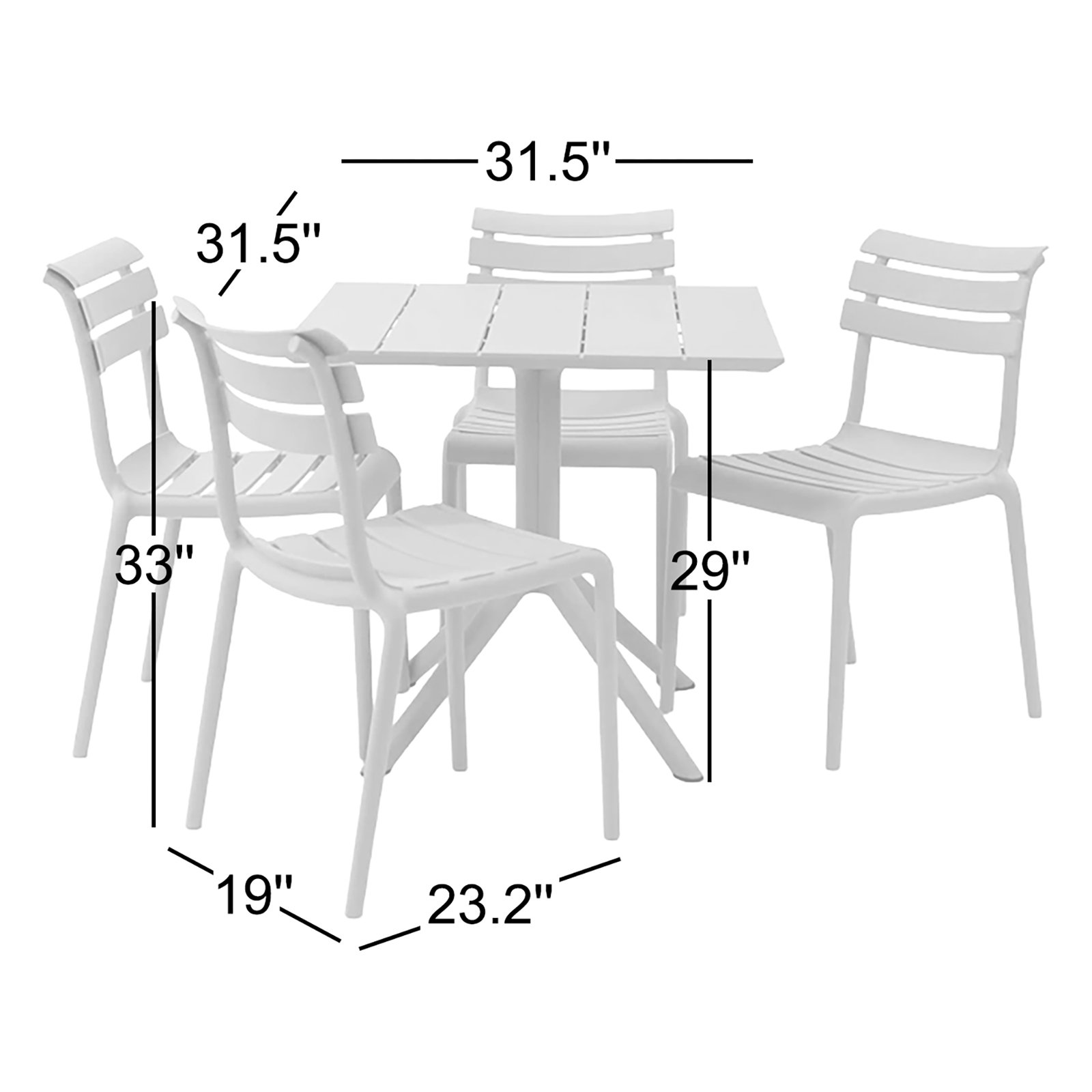 Fillmore Square 4-Person Outdoor Dining Set, Beige
