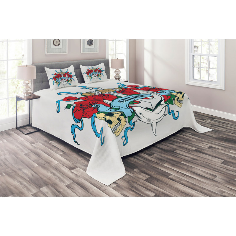 Anchor Polyester Floral Coverlet, King Bedspread + 2 Shams