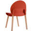 Ensemble de 4 chaises cramoisies, siège intérieur en polypropylène de qualité industrielle, pieds en chêne finis à la main, conception ergonomique adaptée au corps, ensemble rouge pour salle à manger et salon, plancher renforcé