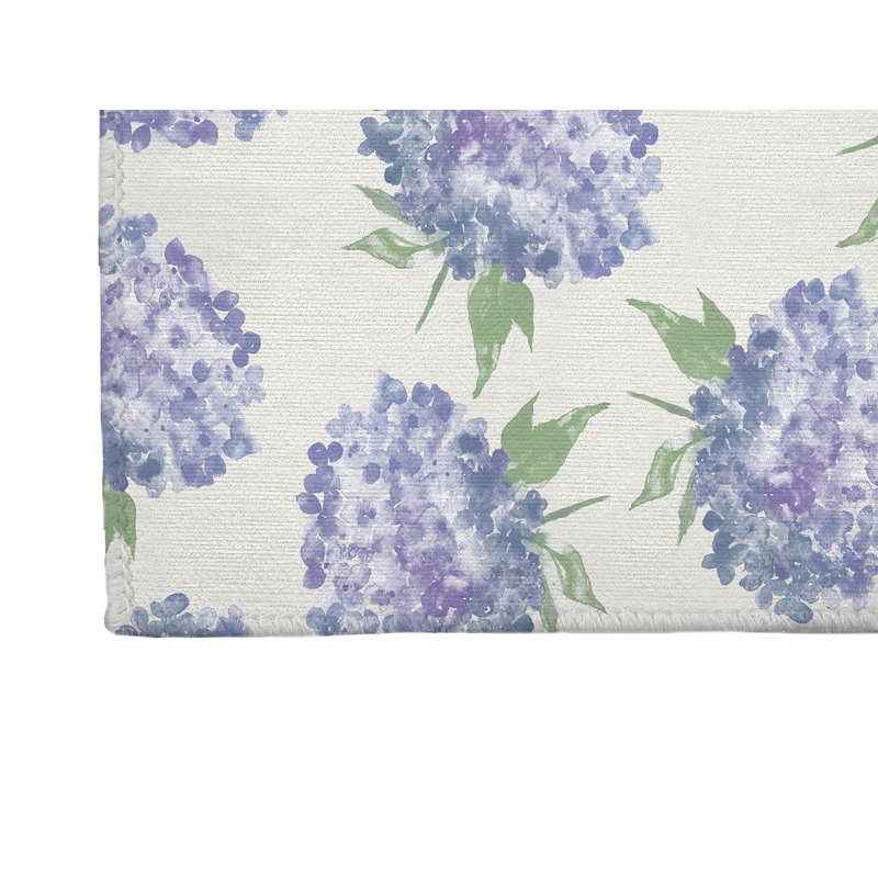 Tapis à linge antidérapant Hydrangea Love, L 49 po x H 6 po, Ivoire floral