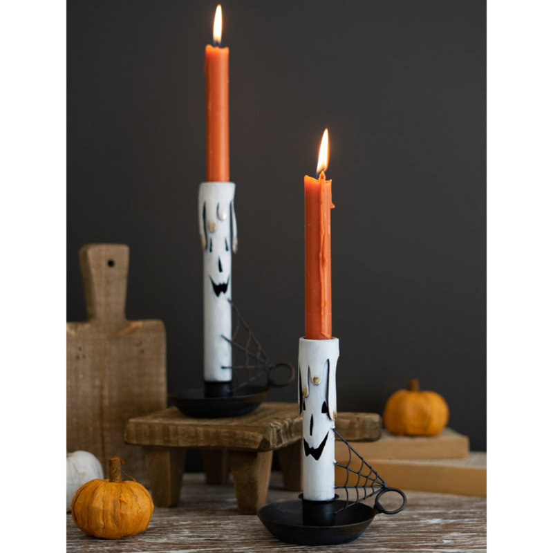 2 Piece Metal Tabletop Candlestick Set