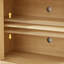 Meuble télé avec buffet à motif ondulé et armoire à rayures verticales en bois pour cuisine / chambre à coucher / vestibule. Naturel, l 64 po x P 15 po x H 24 po.