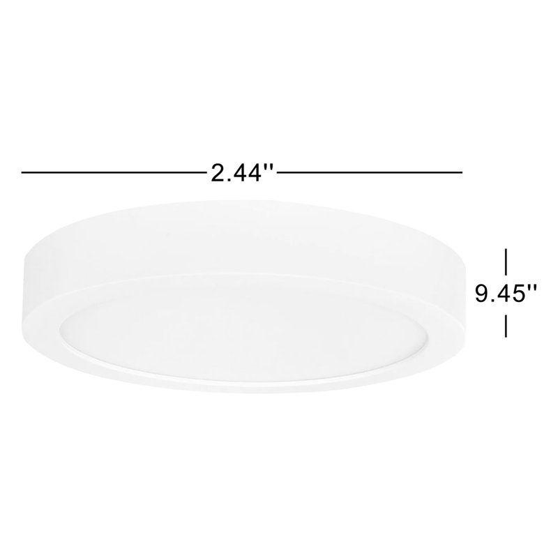 Plafonnier encastré 1 lumière à del simple 2,44 po Cecily, 2700 K, blanc