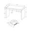 Bureau d'ordinateur moderne avec tiroirs de rangement pour le bureau personnel, poste de travail pour ordinateur portable au design contemporain épuré.
