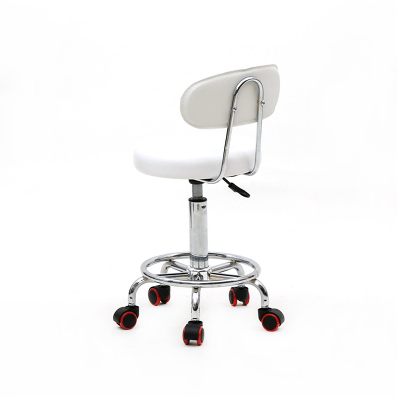 Gaillac Swivel Upholstered Adjustable Height Counter Stool with Metal Frame, White