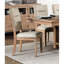 Ensemble de 2 chaises de salle à manger rustiques en chêne avec revêtement en tissu beige