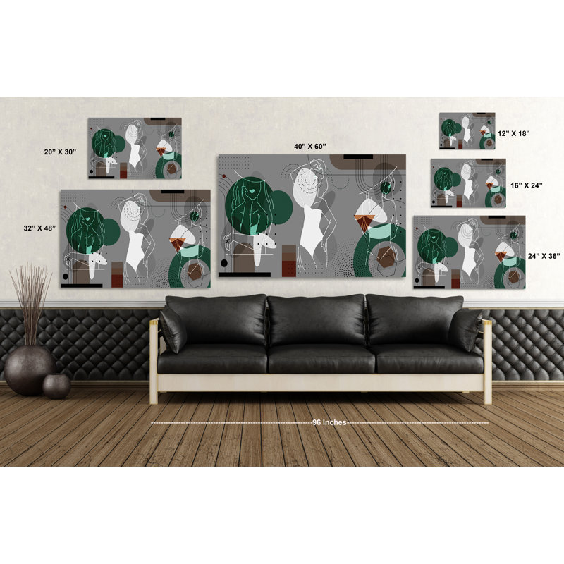 Boho Mesdames 609 - Impression sur toile tendue, H 12 po x l 18 po x P 1,5 po