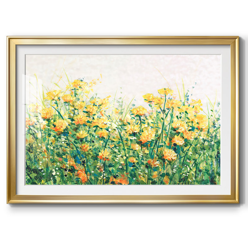 Jardin en fleurs III, H 19 po x l 27 po x P 1,5 po, Or
