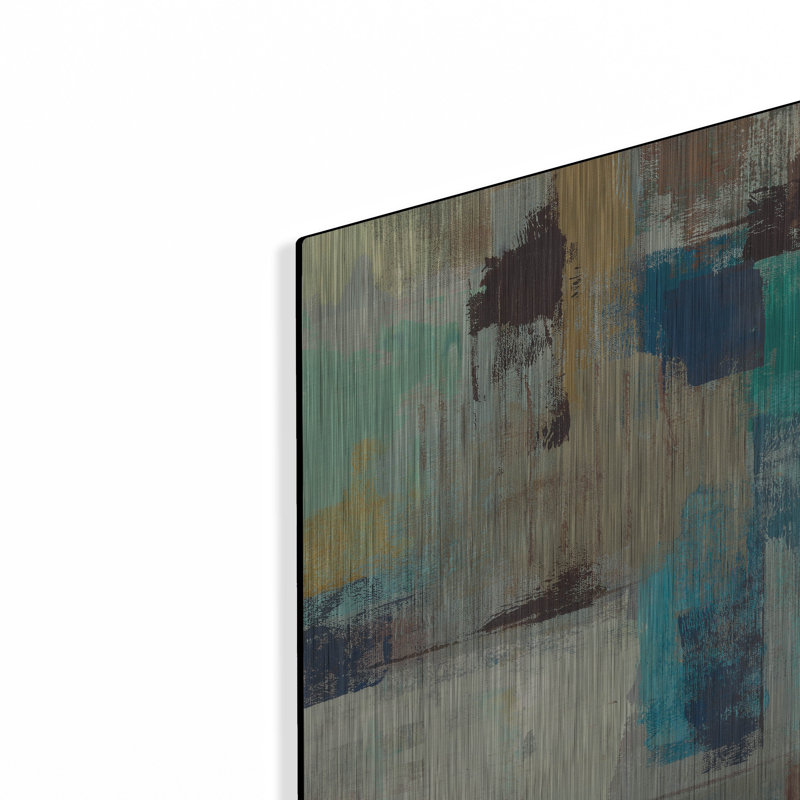 Art mural en métal Wrought Studio ™ «Teal and Aqua Reflections 3» par Silvia Vassileva, H 12 po x l 12 po
