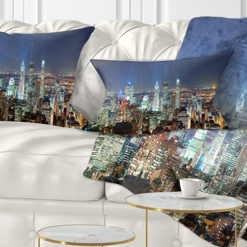 Coussin lombaire paysage imprimé Montréal au crépuscule