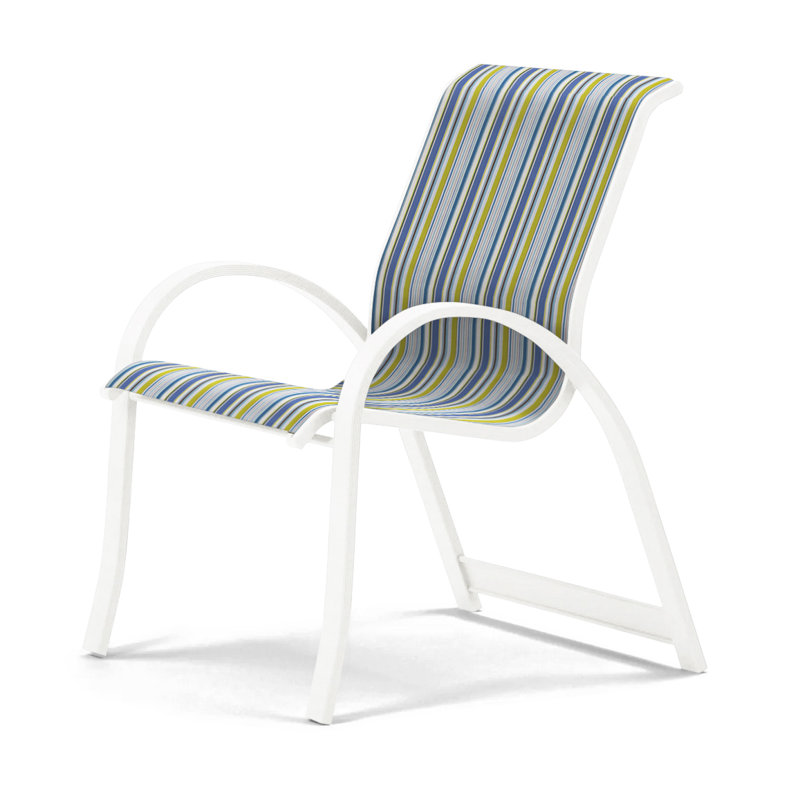 Aruba Stacking Patio Dining Armchair, Fiesta, White