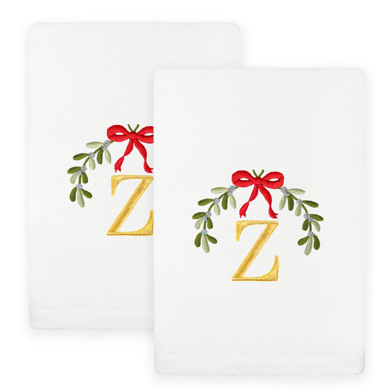  Ensemble de 2 serviettes d'invités en coton turc de même taille, Blanc, Z