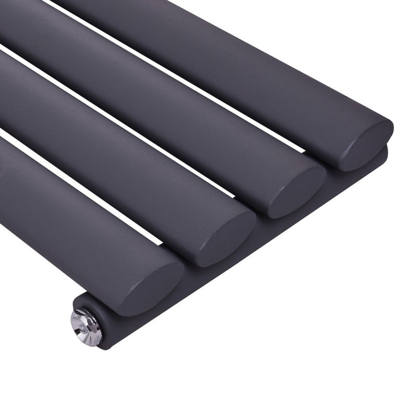 Beatrix Vertical Designer Radiator, 160cm H x 24cm W x 6cm D, Black