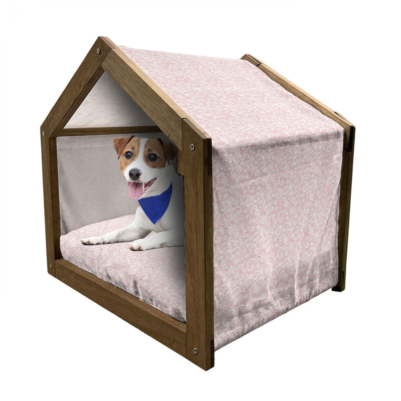 Niche pour chien en bois rose clair, H 25,59 po x l 29,53 po x P 21,65 po