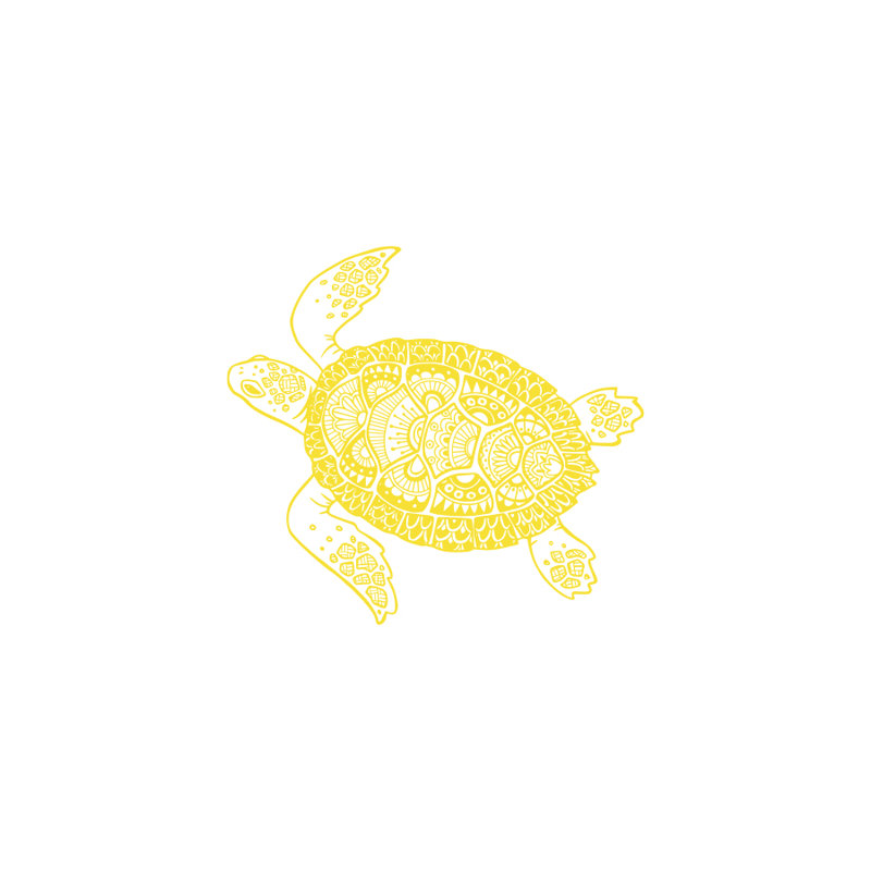 Décalcomanie murale autocollant en écaille tortue, Jaune