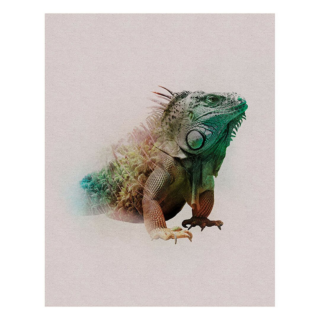 Papierbild Tiere Paradies Iguana