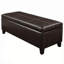 Banc de rangement en cuir Vegan, rectangulaire - brun vieilli