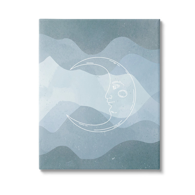 «Blue Astral Moon», art mural sur toile par Lil 'Rue, 48" H x 36" W