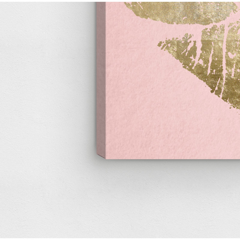 «Fashion and Glam Solid Kiss Blush and Gold», impression sur toile, 24 po x 36 po, Toile tendue