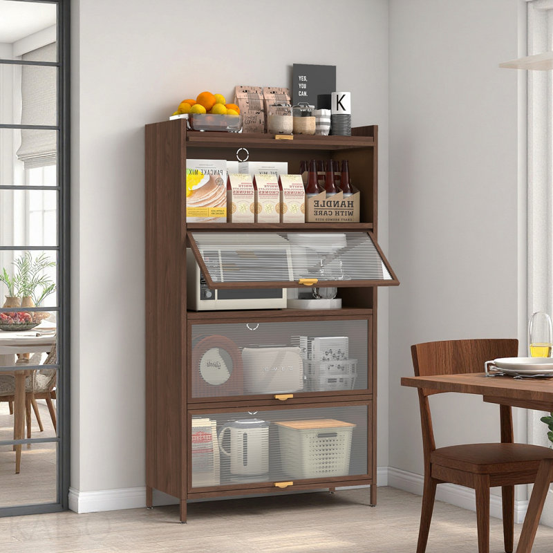 Armoire, métal, 57 po, espace de rangement, 57 po de hauteur, 4 portes rabattables, avec amplement