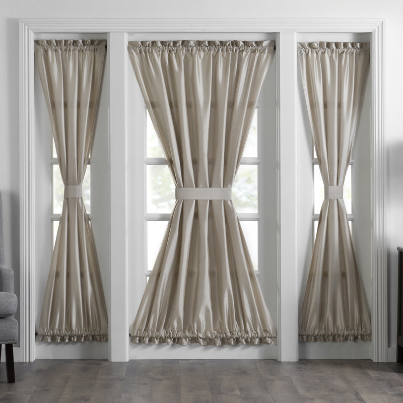 Panneau de rideau semi-transparent avec passe-tringle Mullan, Taupe