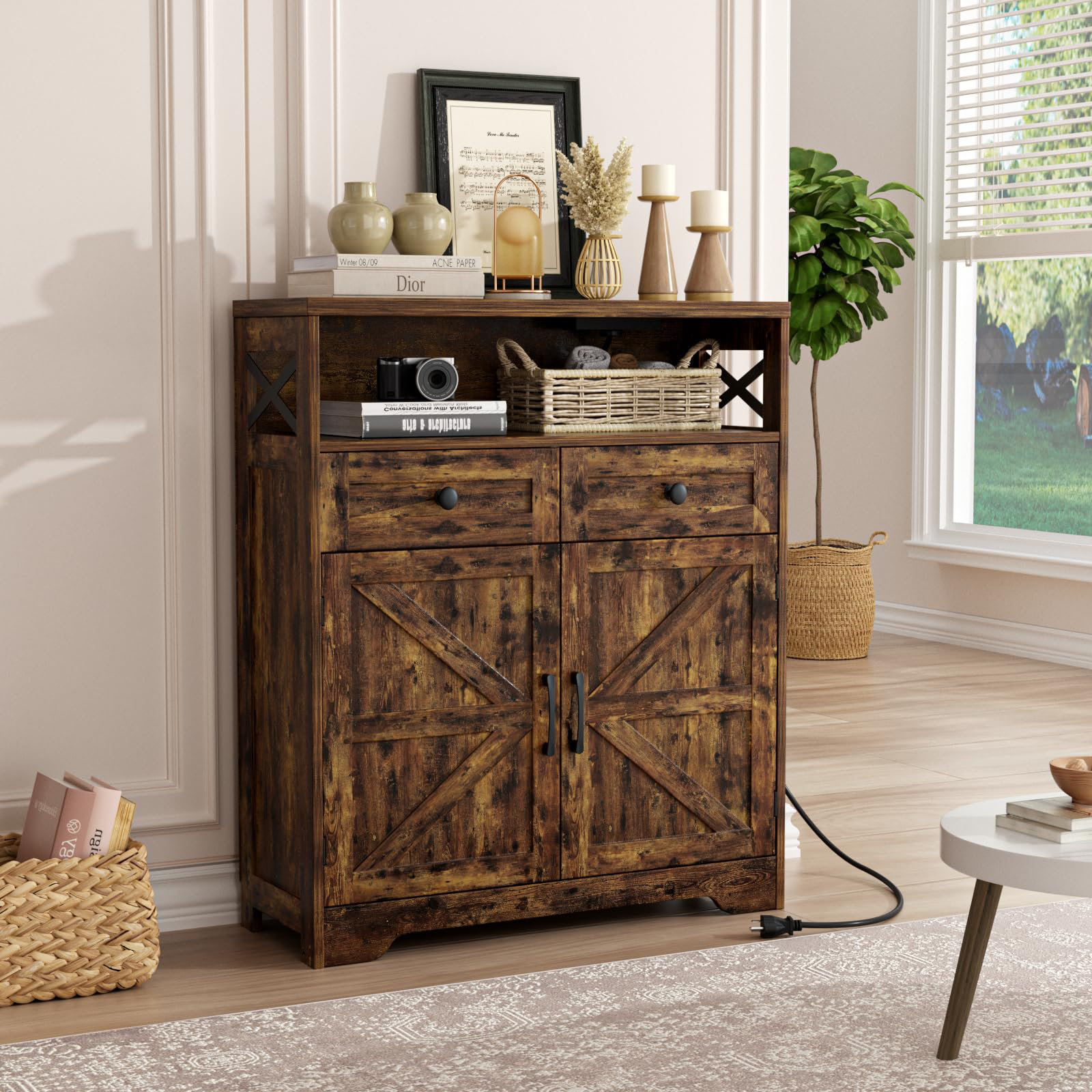 Gracie Oaks 31.5" Sideboard Buffet Cabinet With Storage & Reviews | Wayfair