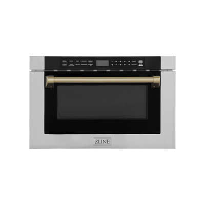 ZLINE 24" 1.2 cu. ft. Built-in Microwave Drawer with a Traditional Handle in Stainless Steel