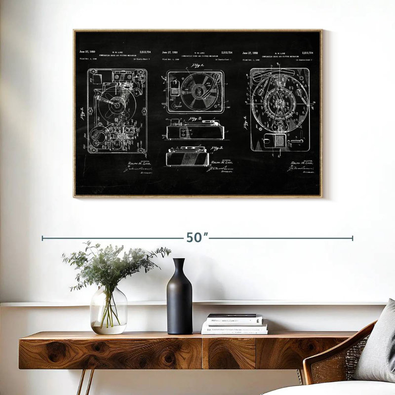 Mécanisme combiné de son et image, Cadre flottant en bois naturel, 40 po x 27 po