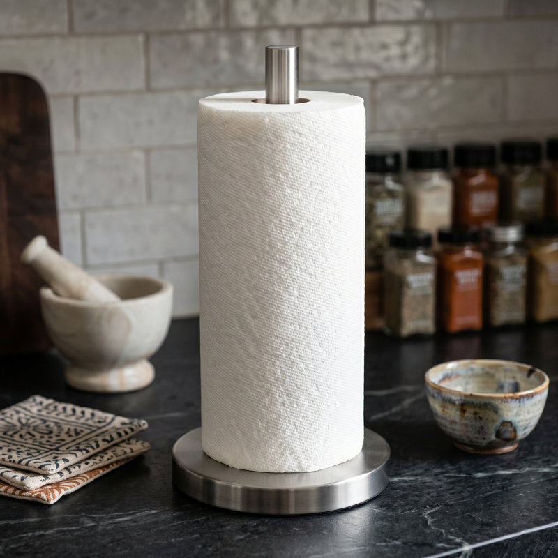 Freestanding Paper Towel Holder with Weighted Non-Slip Base