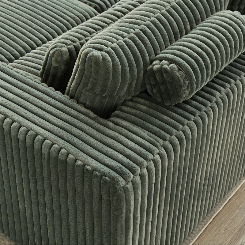 Comfy - Canapé modulaire surdimensionné en velours côtelé surdimensionné de 87 po, amovible, aucun assemblage requis