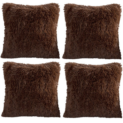 Set Of 4 Throw Faux Fur II Cushion (INSERT INCLUDED)