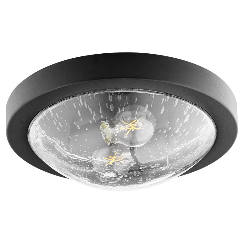 Shadforth Glass Flush Mount, Noir, 4" H x 13" W x 13" D